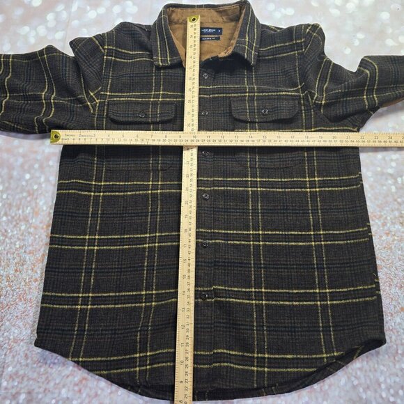 Lucky Brand Brown Plaid Wool Blend Workshirt, Men's Medium - Picture 7 of 9